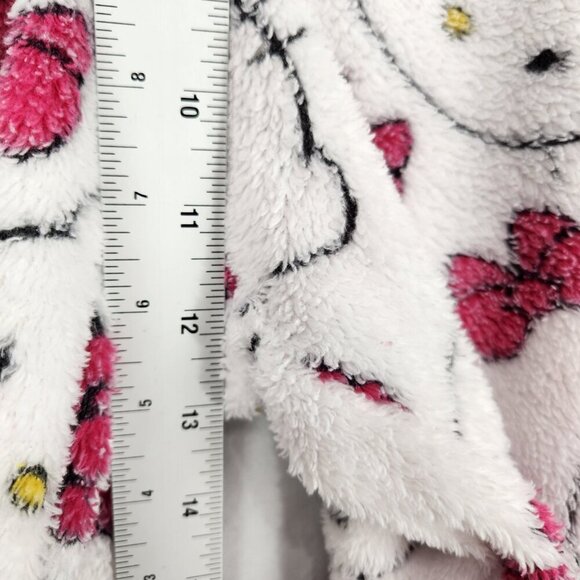 Sanrio Hello Kitty Fleece Pajama Pants Women's XL White Pink Drawstring Wide Leg - Picture 4 of 7